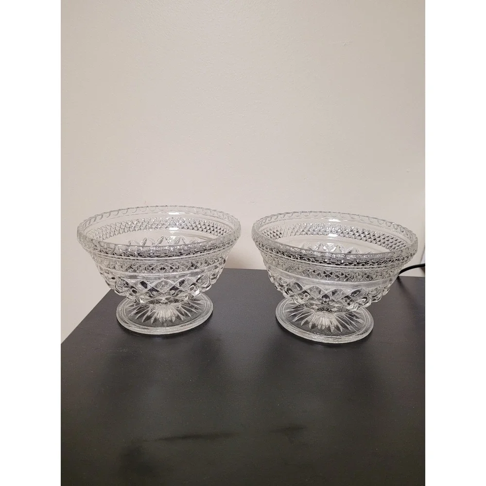 Vintage Pedestal Anchor‎ Hocking Wexford Bowls Serveware 6 1/2